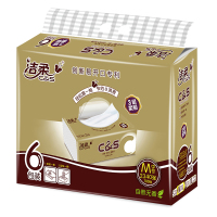 洁柔C&S 金尊系列130抽3层抽取式纸面巾抽纸 6包/提 单位:(件)