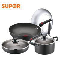 苏泊尔（SUPOR）锅具三件套炒菜锅家用不粘锅炒锅套装组合通用TP1627E