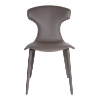 和顿 餐椅家用意式极简轻奢北欧凳子 书桌用马鞍皮椅现代简约高级餐厅靠背椅子 创意个性网红小户型设计师牛角餐桌椅580-2