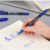 晨光记号笔MG2130/蓝粗细笔头