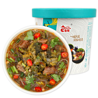 鲁珍 粉大侠酸菜牛肉粉100g*6桶 酸辣粉冲泡即食 自助懒人方便速食粉丝