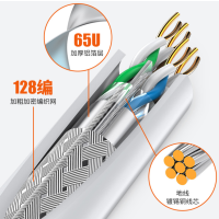 胜为(shengwei) 阻燃六类千兆双屏蔽网线 WD63058D