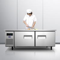 银都商用保鲜工作台工程款厨房烘培冷藏冷冻双温立式速冻冰柜直冷工作台全冷藏(-5℃~+5℃)长1.2×宽0.8×高0.8