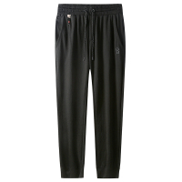 妖艺夏季薄款冰丝休闲九分裤男中青年松紧腰收口弹力束脚运动裤子5886