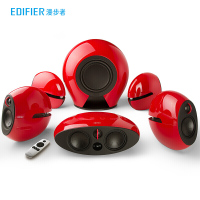 漫步者(EDIFIER) E255无线低音炮5.1家庭影院音箱时尚电视音响 红色