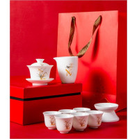 古时候瓷器茶具 无忧（大）白瓷 礼盒+手提袋