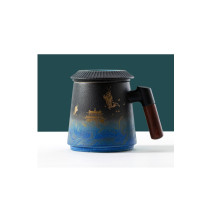 古时候瓷器茶具 鱼跃龙门 霁蓝陶