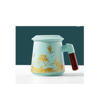 古时候瓷器茶具 鱼跃龙门 薄荷青陶