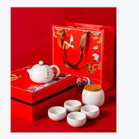 古时候瓷器茶具 随心 白瓷 礼盒+手提袋