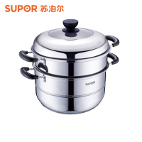 苏泊尔(SUPOR) SZ26B13 好帮手不锈钢双层复底蒸锅 26cm 礼盒装