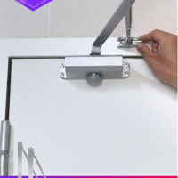 企购优品 自动家用关门器闭门器液压缓冲小号消防火门防盗大号免打孔闭合器 长孔距162mm 宽孔距19mm