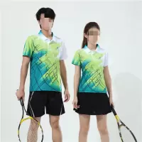 兰洁尔翻领羽毛球服运动衣短袖t恤