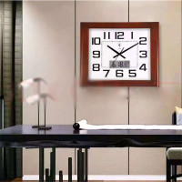 实木挂钟客厅创意大挂表方形石英钟家用大号钟表中式静音时钟 单个价