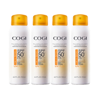 高姿(COGI)多效倍护美白防晒喷雾spf50+PA+++120ml*4瓶装面部学生防水防晒霜女全身防紫外线隔离