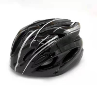 骑行头盔山地车自行车头盔带Lde尾灯 黑色