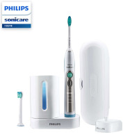 飞利浦(PHILIPS) 电动牙刷 充电式成人声波震动牙刷 带紫外线消毒器+牙刷旅行盒 5种刷牙模