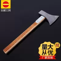户外伐木斧子加固压缩45#钢开山 高硬度野营伐木手斧原色加厚衬铁