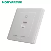 鸿雁 86型墙壁插座 网络网线插座面板 5只装
