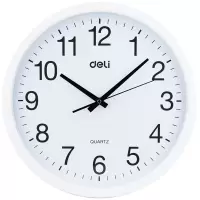 得力(deli) 9006 挂钟钟表 客厅挂式静音钟表 37cm简约时尚挂钟 颜色随机