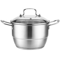思钢铂金汤蒸锅汤锅+蒸片+钢化玻璃盖