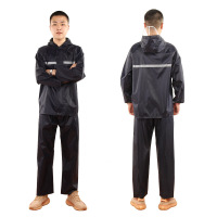 分体雨衣 成人劳保环卫雨衣套装 黑单层048