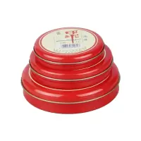 红色印泥12号工艺泥印财务泡沫印泥办公用品铁盒印泥3个装