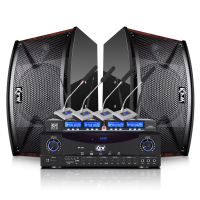 凯浮蛙(KFW)KTV-510C 会议音响 培训音箱 演讲音响 音响套装 一拖四鹅颈麦克风