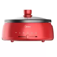 美的 Midea DH2851 红色家用多功能电热锅 4L