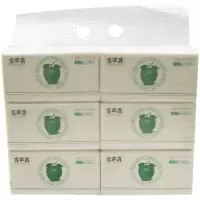 青苹果 MW-1043 麦纹四层抽纸巾400张竹纤维家庭装-133mm 6包/提