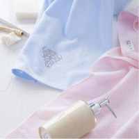 内野 JD21792-N 素色高低毛绣花方面巾毛巾组合（单位：件） 粉蓝