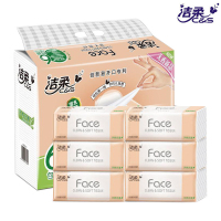 洁柔 6092 PR078-06 纸面巾 (Face粉软抽) 120抽3层 6包/提