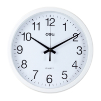 得力（deli）挂钟钟表 客厅挂式静音钟表 9005 30cm简约时尚挂钟 白色