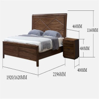 红木色实木床 1.8*2米 可定制