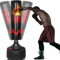 沙袋 拳击沙袋散打立式家用成人拳击沙包吸盘不倒翁 健身器材拳击手套专用沙包 124黑色