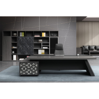 途享二代老板桌钢制斜脚(雕花艺术)