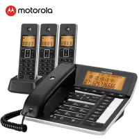 摩托罗拉(MOTOROLA) C7501RC录音电话机 无线座机 子母机 固定电话 办公家用清晰免提 语音报号 一拖三