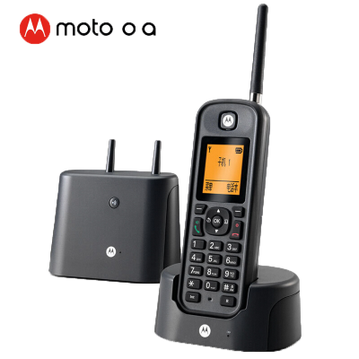 摩托罗拉(MOTOROLA) O201C 远距离数字无绳电话机无线座机子母机单机 办公家用 中英文可扩展别墅定制三件套