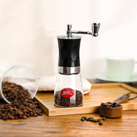 研磨机 研磨咖啡豆迷你手摇磨豆机 咖啡豆 家用便携手动咖啡机黑色