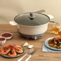 小熊(Bear)电火锅鸳鸯锅家用宿舍聚会煎煮烙多功能5L电煮锅电热锅DHG-B50S6