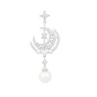 APM monaco星星月亮珍珠耳钉欧美气质时尚耳环银耳坠送女友礼物潮