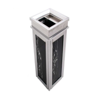 艾尔森 不锈钢大号仿大理石垃圾桶