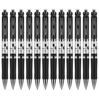 得力S01中性笔0.5mm弹簧头(黑)(支)(12支/装)