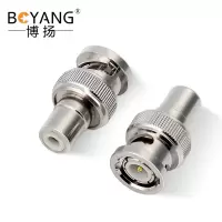 博扬 BNC/Q9公转莲花母头 AV音视频插头同轴电缆转换头10个装 BY-BNC/RCA-JK10