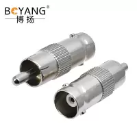 博扬 莲花公头转BNC/Q9母 AV音视频插头同轴电缆转换头10个装 BY-RCA/BNC-JK10