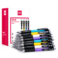 得力(deli) 0.7mm按动圆珠笔 S303 中油笔/原子笔 子弹头 蓝色 40支/盒（一盒装）