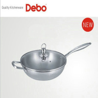 德铂(Debo)贝沃恩炒锅三层钢复合底不锈钢32CM炒菜锅DEP-316 单个装