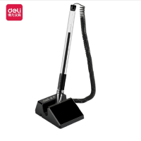 143 得力(deli)0.5mm旋转台笔柜台桌面专用 可粘贴台式中性笔单支 6支/盒