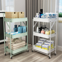 四季沐歌(MICOE)厨房小推车置物架落地多层浴室可折叠果蔬零食收纳储物架
