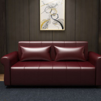 牧眠可折叠皮艺沙发床1.3乳胶款