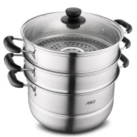 爱仕达 蒸锅 不锈钢蒸锅 蒸锅三层 电磁炉蒸锅燃气通用 WGNS1528